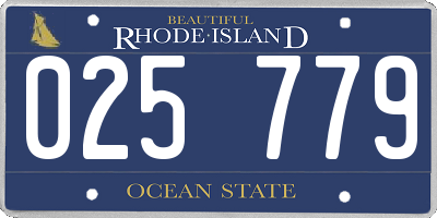 RI license plate 025779