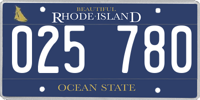 RI license plate 025780