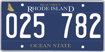 RI license plate 025782