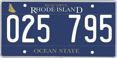 RI license plate 025795