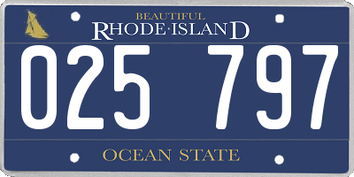 RI license plate 025797