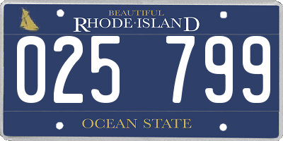 RI license plate 025799