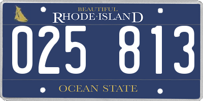RI license plate 025813