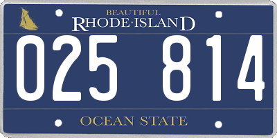 RI license plate 025814