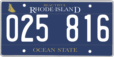 RI license plate 025816