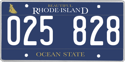 RI license plate 025828