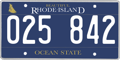 RI license plate 025842