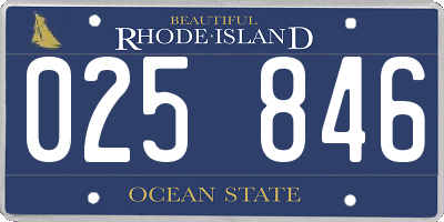 RI license plate 025846