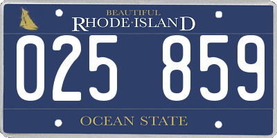 RI license plate 025859