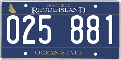 RI license plate 025881