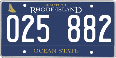 RI license plate 025882