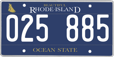 RI license plate 025885