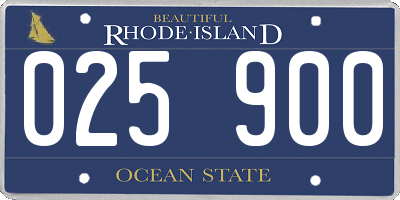 RI license plate 025900