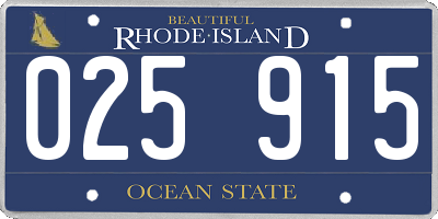 RI license plate 025915