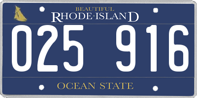 RI license plate 025916