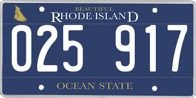 RI license plate 025917