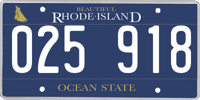 RI license plate 025918