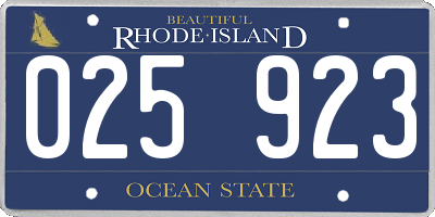 RI license plate 025923