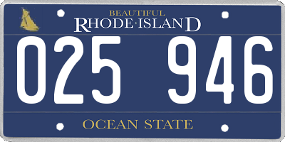 RI license plate 025946