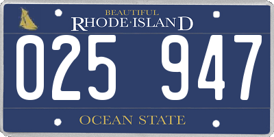 RI license plate 025947