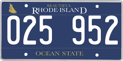 RI license plate 025952
