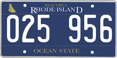 RI license plate 025956
