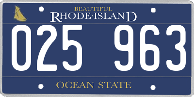 RI license plate 025963