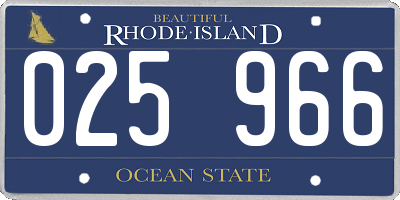 RI license plate 025966