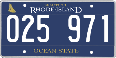 RI license plate 025971