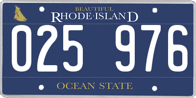 RI license plate 025976