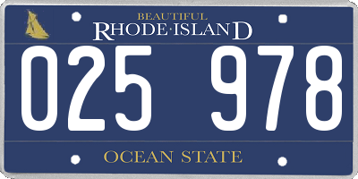 RI license plate 025978