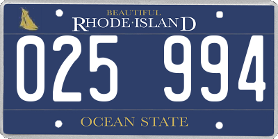 RI license plate 025994