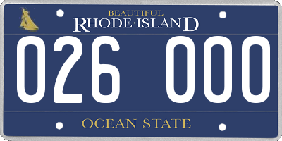 RI license plate 026000