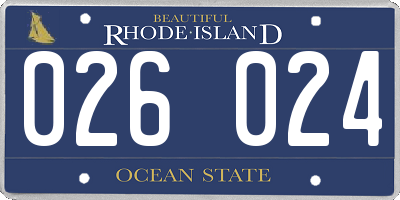 RI license plate 026024