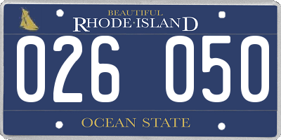 RI license plate 026050