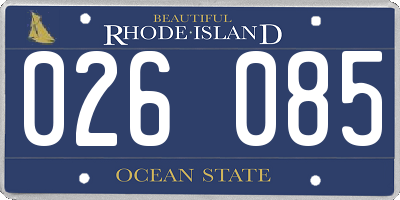 RI license plate 026085