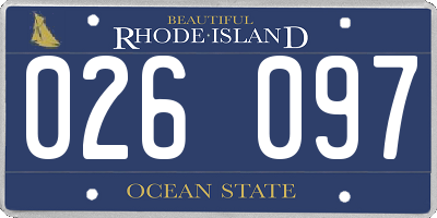 RI license plate 026097