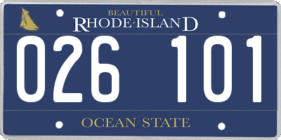 RI license plate 026101