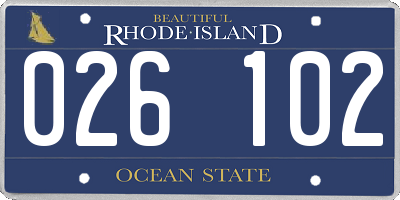 RI license plate 026102