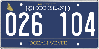 RI license plate 026104