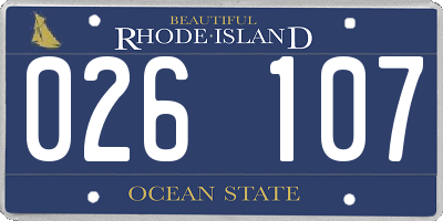 RI license plate 026107