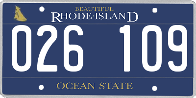 RI license plate 026109