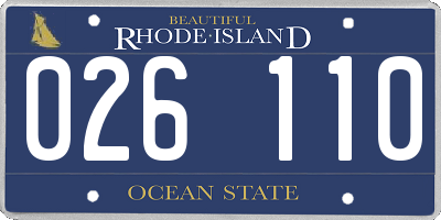 RI license plate 026110