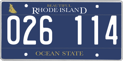 RI license plate 026114