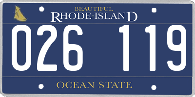 RI license plate 026119