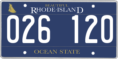 RI license plate 026120