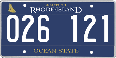 RI license plate 026121