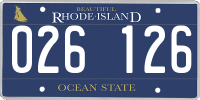 RI license plate 026126