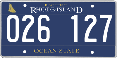 RI license plate 026127