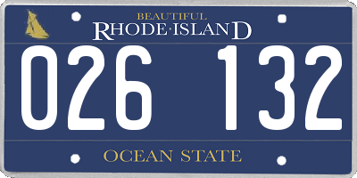 RI license plate 026132